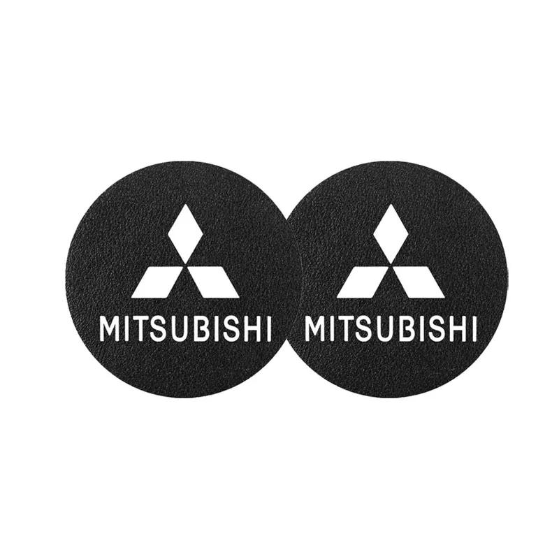 2PCS Carbon Fiber Car Cup Holder Coaster for Mitsubishi Outlander Lancer Pajero ASX Eclipse Cross Anti-Slip Water Cup Pad Car In