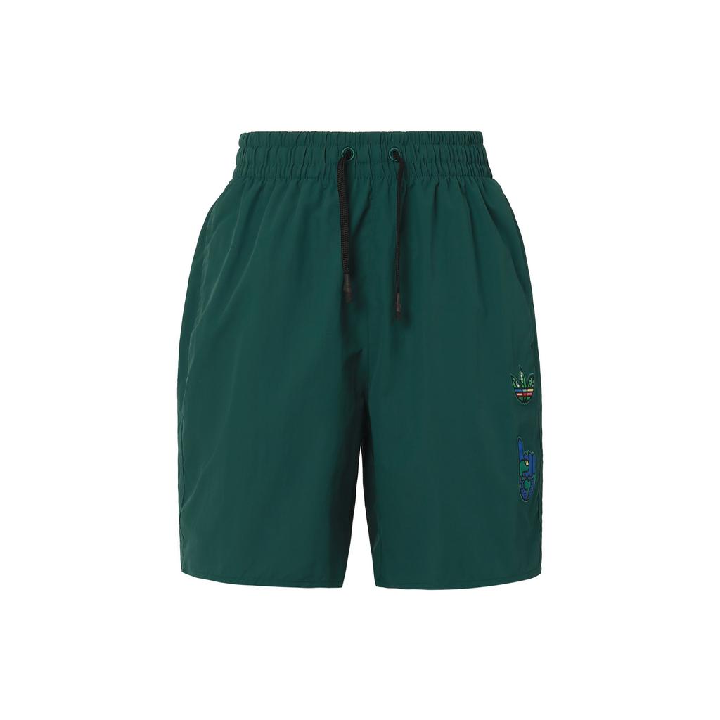 Adidas Originals Trefoil Artist Shorts With Solid Color Pockets And Drawstring Men Shorts Green HA4687