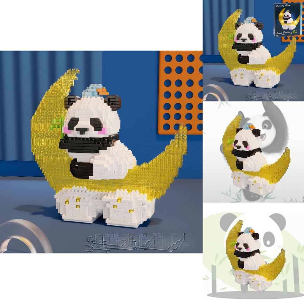 Игрушка Конструктор Панда Креативный Подарок на День Рождения для Парня/Девушки Изготовлена из Пластика/АБС-материала Включает 800+ Деталей, похожих на Бриллианты