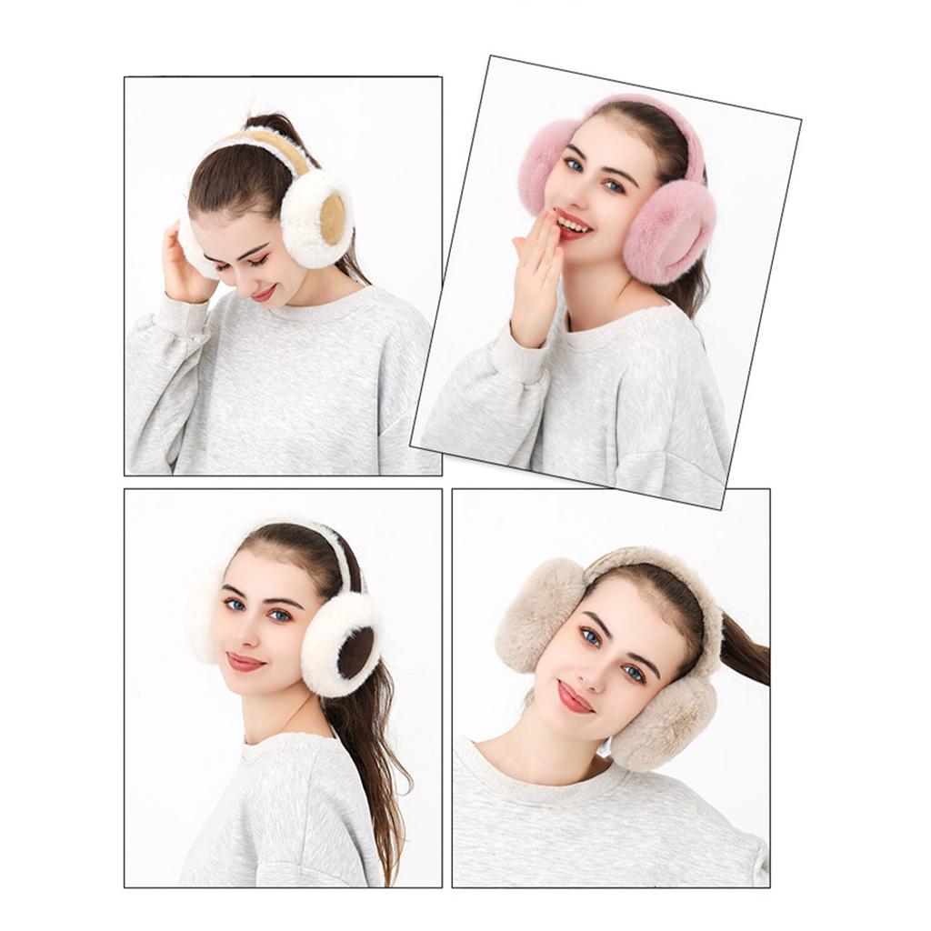 Collapsible Plush EarMuffs for Women and Kids Ear Warmer Furry Headband for Winter Christmas New Year Gifts