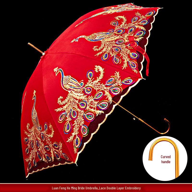 Красный свадебный набор зонтов для китайской свадебной церемонии и приданого