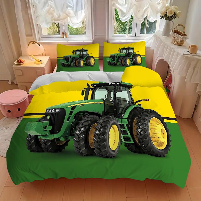 John Deere Tractor Icon Print 3Pcs Bedding Setduvet Cover With 2 Bedropillowcase Home Birthday Gift