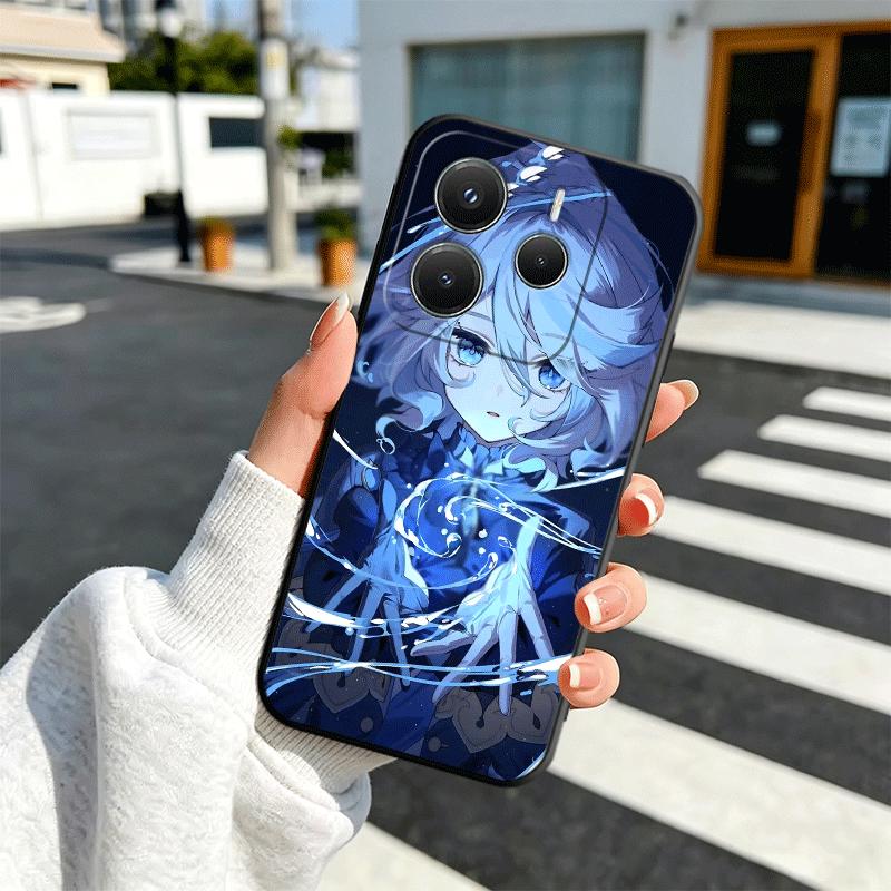 Мягкий чехол для телефона Genshin Impact Furina для Xiaomi Redmi Note 12 13 14 15 Pro Plus 11 12S 11S 11T 10 4G Черная задняя крышка