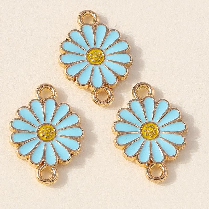 Лесли 10 шт. Красочные подвески в виде цветка ромашки с двумя отверстиями для изготовления ювелирных изделий, браслета, ожерелья, брелока своими руками, кулона