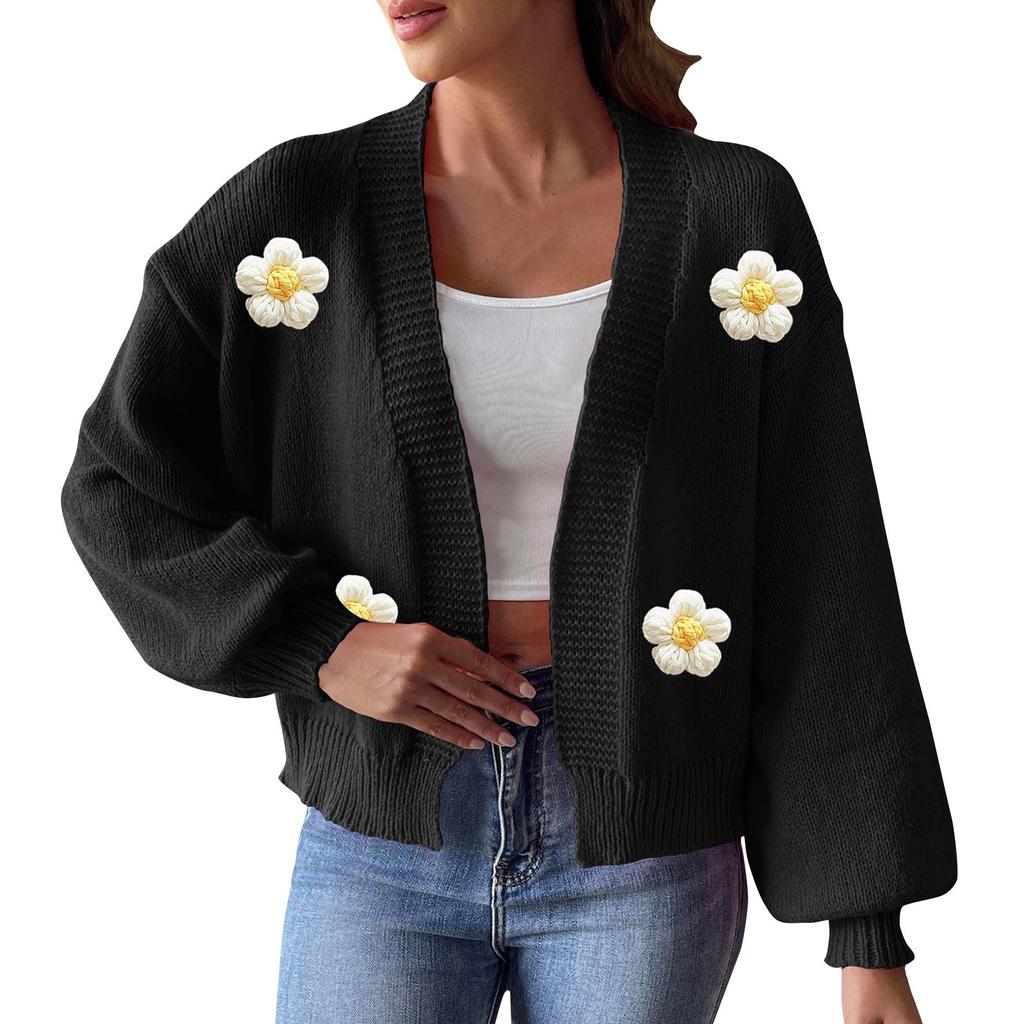 Женский шерстяной кардиган на осень и зиму с вязкой крючком, вязаный свитер, джемпер с длинными рукавами