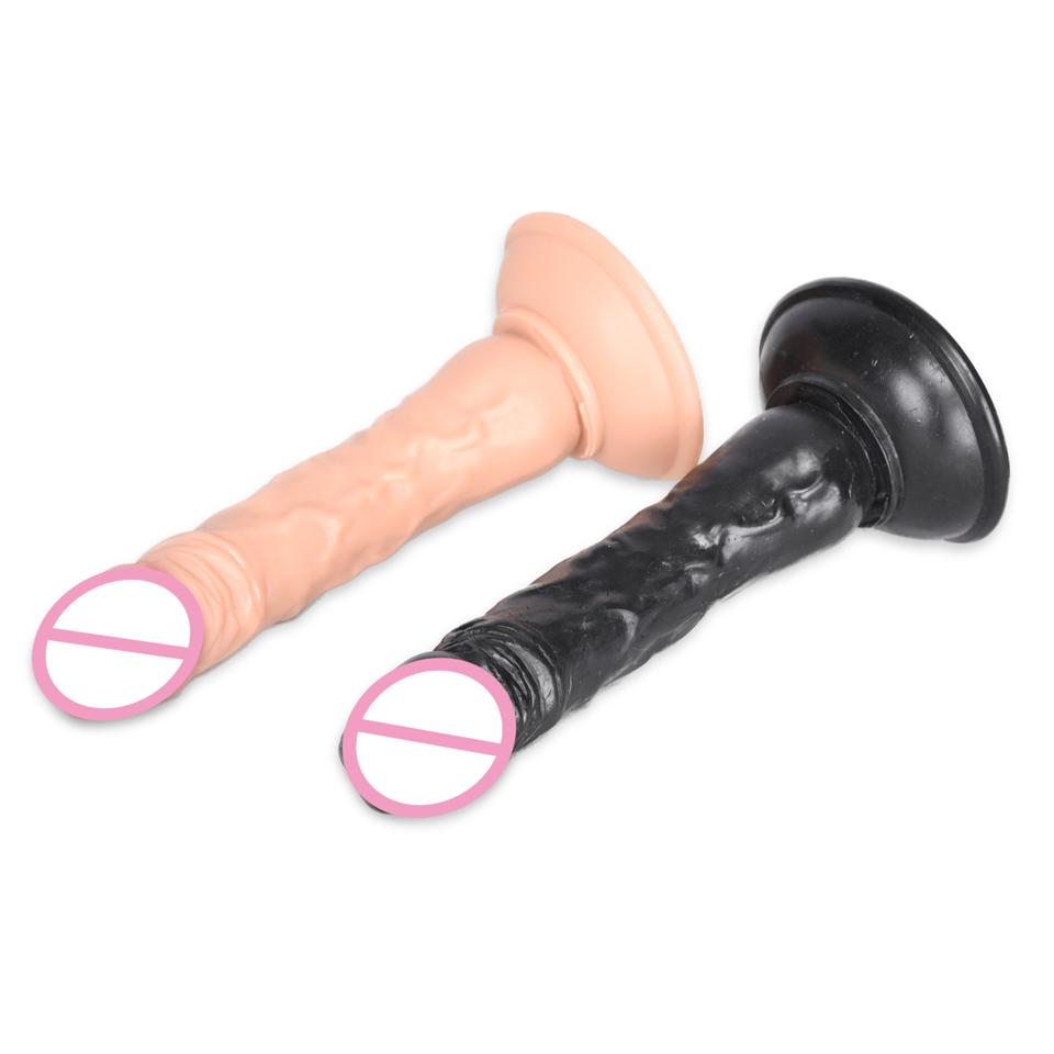 Sex Machine Attachment ROUGH BEAST 7.28" Black/Flesh Dildo for Sex Machine Vac-u-lock Love Machine Attachment Anal Plug Adult Sex Toys