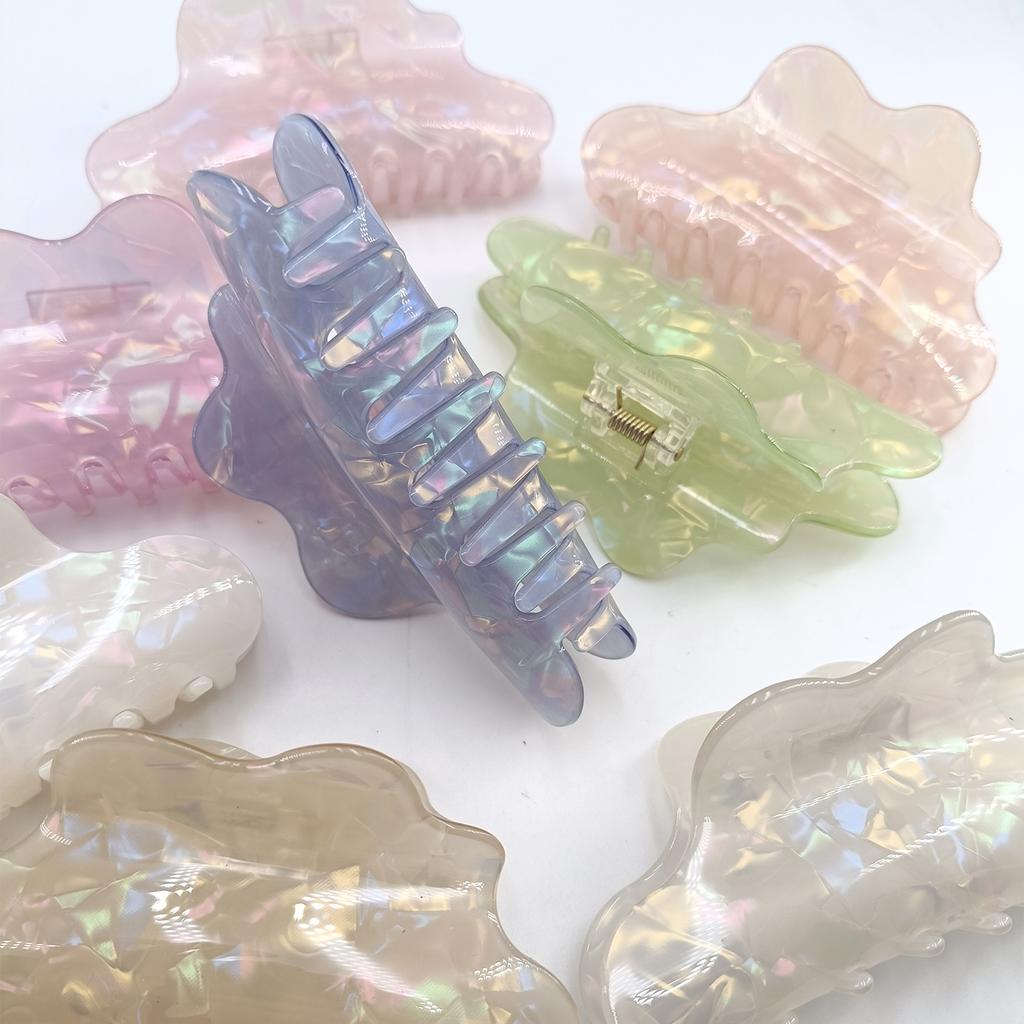 Fantasy Color Mermaid Color Cloud Shape Hair Clip Grab Clip Imitation Acetate Hair Clip Shark Claw Hair Accessories for Women