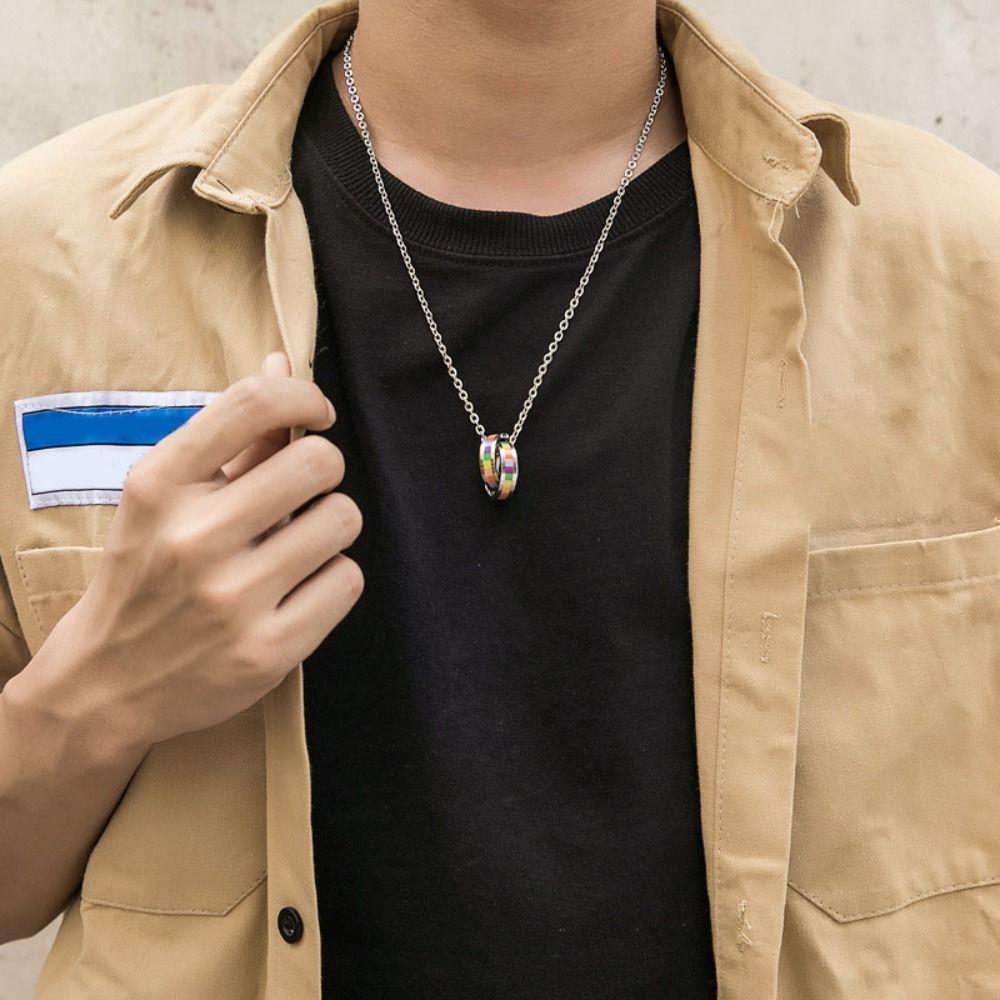 Турецкий амулет Кольцо Кулон Ожерелье Красочная ключичная цепочка Ожерелье из титановой стали Для влюбленных