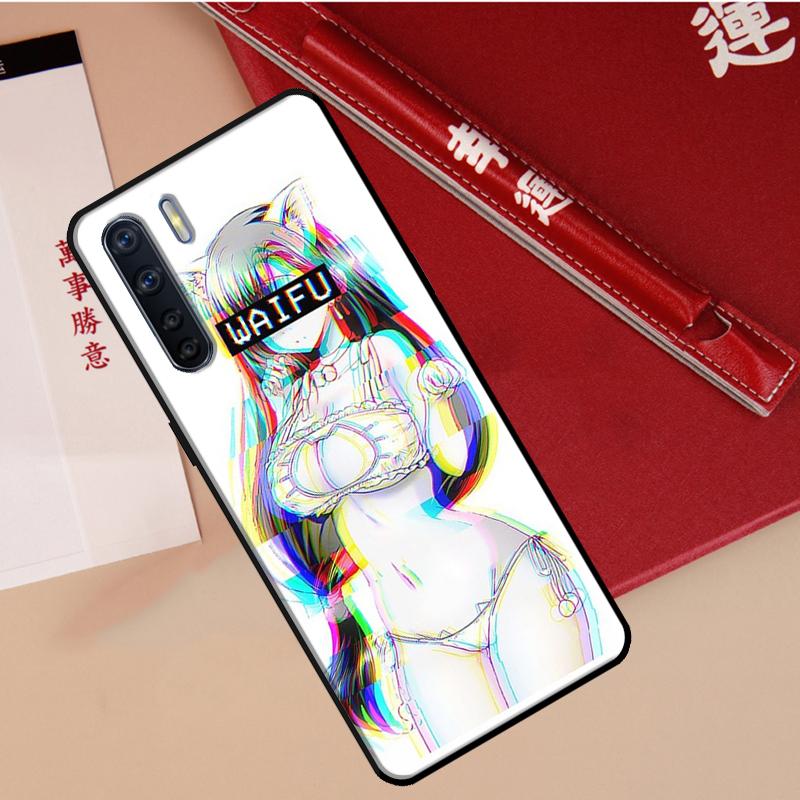 Чехол с аниме-девушкой Waifu для Oppo A78 A38 A80 A60 A40 A18 A98 A58 A96 A76 A16 A94 A74 A54 A15 A17 A57 A77 A5 Pro