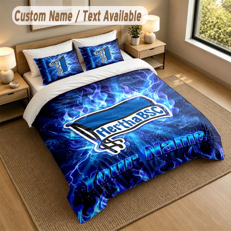 Bedding Set 1 Duvet Cover 2 Pillowcases hertha bsc Print Soft Bed Linen Bedroom Decor