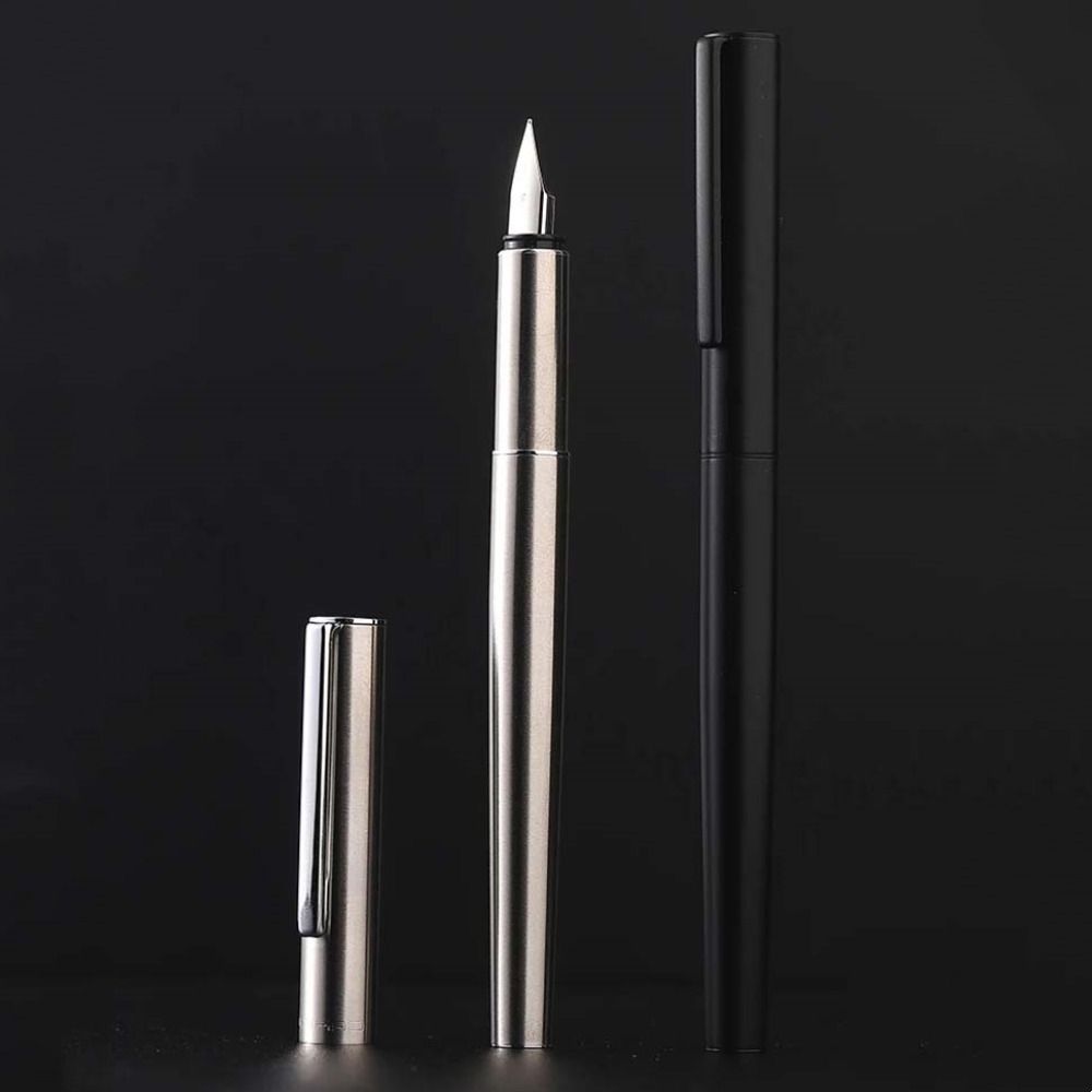 Черный Серебристый Экстратонкая ручка Плавное письмо Каллиграфические ручки Перьевая ручка Бизнес Офис