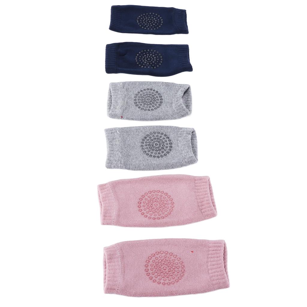 3 пары детских наколенников из гребенного хлопка, унисекс, для ползания младенцев, противоскользящие наколенники-протекторы