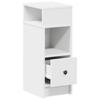 Nightstand with Drawer White 25 x 31 x 66 cm