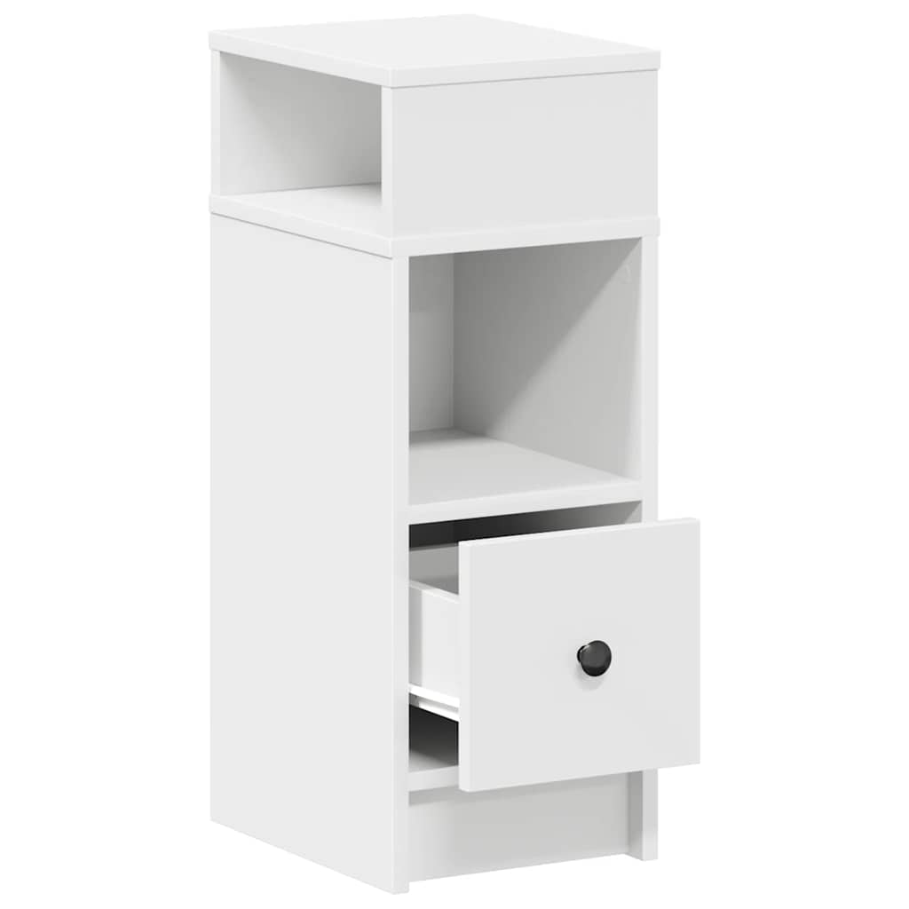 Nightstand with Drawer White 25 x 31 x 66 cm