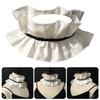Victorian Adjustable Tie Up Fake Collar Ruffled Neck Ruff Shawl Choker with Ribbon For Women Dresses Costume Neckpiece