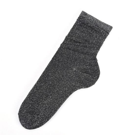 Модные женские блестящие носки, осенне-зимние однотонные повседневные носки, подарок