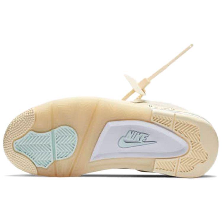 Off-White X  Air Jordan 4 Retro SP Sail Women Sneakers Tan Muslin Black CV9388-100