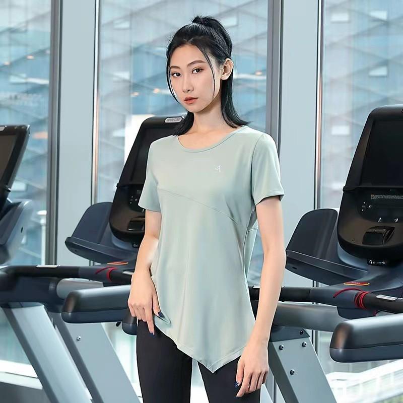 Womens Loose Yoga T-Shirt Plus Size Fitness Running Quick Dry Top With Hip Coverage