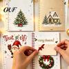Festival Card Storage Book Christmas Gift Book, 8x6 Inch Spiral Bound Holiday Keepsake Booklet, Thick Paper Organizer Merry Greeting Album for