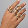 Fashion Geometric Rings for Women Gold Silver Color Stainless Steel Adjustable Ring Wedding Party Fashion Christmas Jewerly Gift