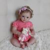 Cute Realistic Reborn Baby Doll Tutti Cosplay Girl 24'' 60 Cm Cloth Body Real Life Baby Dolls with Clothes Toddler Size Rebirth Dolls for Kids Ages 3+