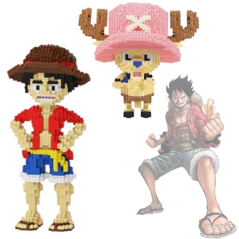 One Giant Piece Building Blocks Puzzle Toy Luffy Chopper Anime Abs Material