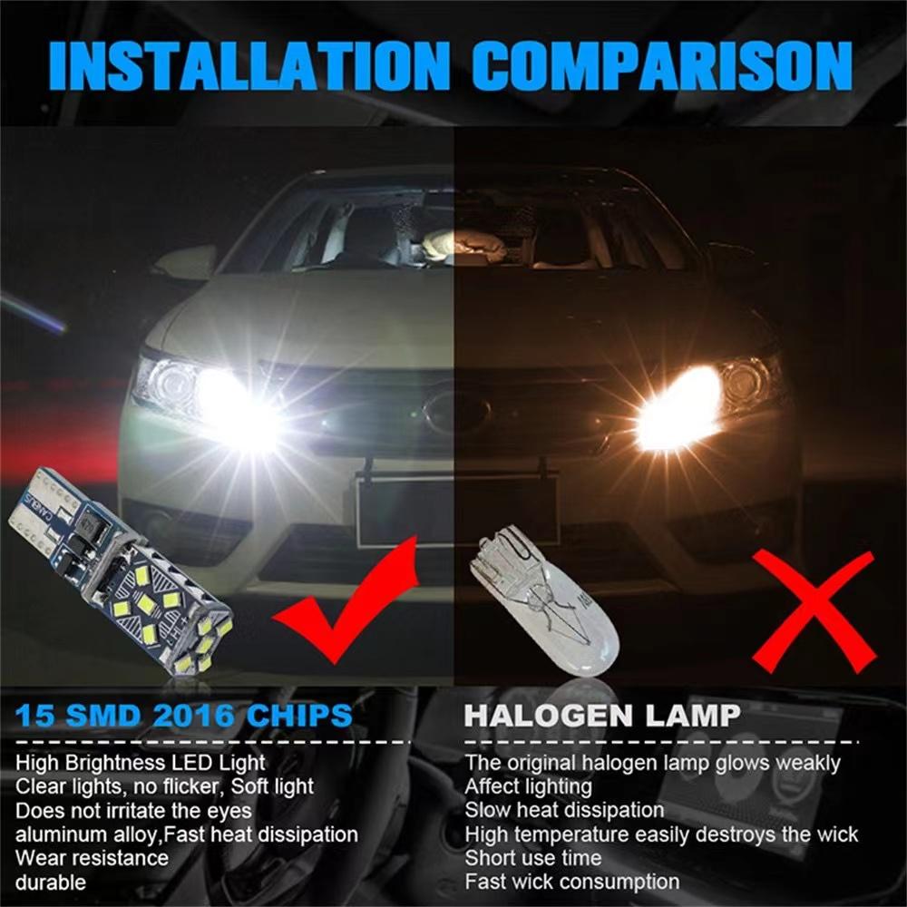 2/10 PCS Super Bright T10 W5W LED Bulbs Canbus 12/24V 7000K White Car Interior Dome Maps Trunk License Plate Wedge Side Lights Bulbs 7