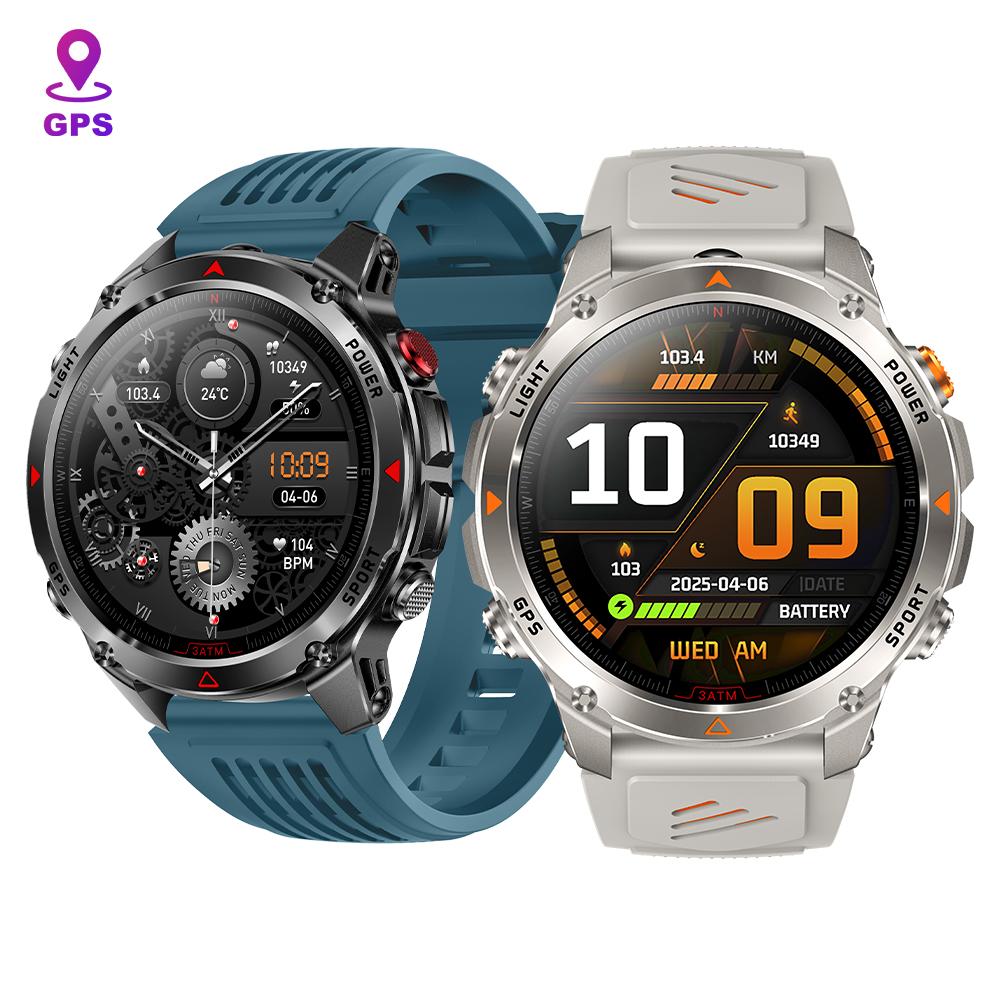 2026 HT37 GPS Smart Watch with Flashlight 3ATM Waterproof 1.46inch Outdoor Compass Sports Relojes Smartwatch Men Fitness Tracker