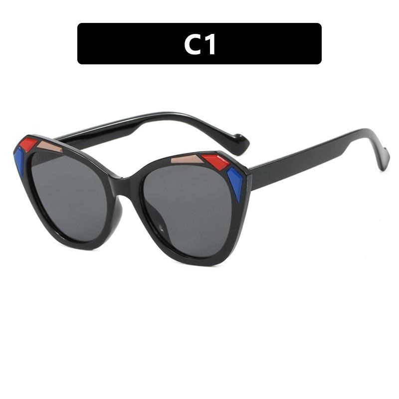 High Quality Irregular Cat Eye Sunglasses Women Men Color Blocking Fashion Luxury Sun Glasses Daily Commute Shopping Shade Glasses