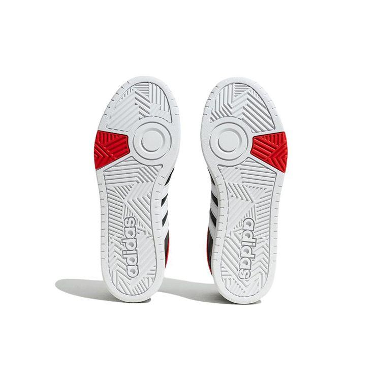 adidas Neo Hoops 3.0 Magic Ring Кожа Нескользящие Прочные Легкие Низкие Кеды для Скейтбординга Мужские Кроссовки Черные Белые Красные H03778