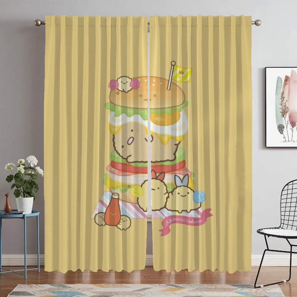 Шторы от комаров для гостиной Sumikko Gurashi Partition Home Interior Шторы 2 шт. Затемняющие шторы для кухни