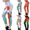 Women's Fashion Casual Christmas Printed Middle-Waisted Leggings Tights Yoga Pants