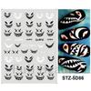 Nail Art Sticker Relief 5D Three-Dimensional Halloween Skull Spider Bone Pumpkin Adhesive Nail Sticker