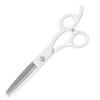 DEEDS GTZ White Scissors Thinning Scissors Thinning for Hairdressers and Includes Set of 2 [PF] (6.0 Inches) (approximately 10-15% Rate) Barbers,