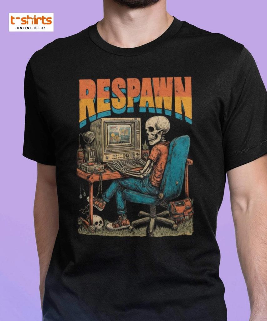 Respawn T-Shirt | Funny Skeleton Gamer Retro Tee