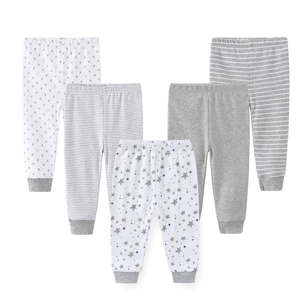 5 комплектов штанов для новорожденных девочек, хлопковые штаны для мальчиков, летние леггинсы