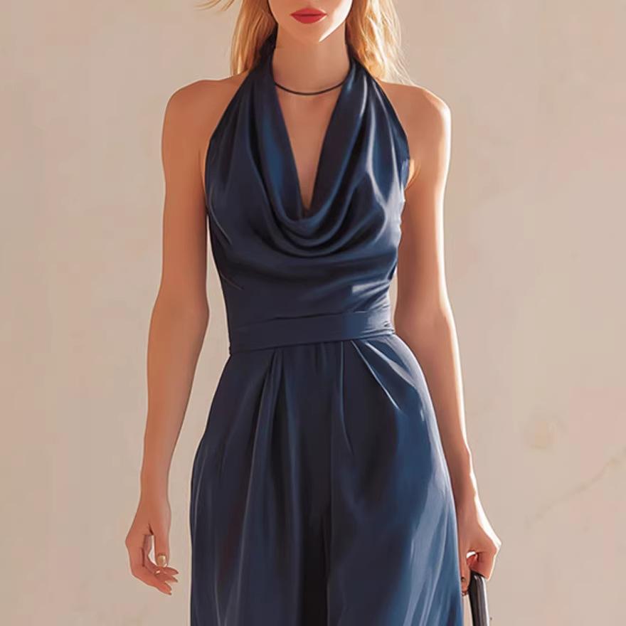 Amazon Europe and the United States cross-border 2026 summer new women's clothing fashionable and sexy waist sleeveless V-neck backless jumpsuit