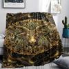 1Pc Satan's Pentagram Print Flannel Blanket, High quality Comfortable for All Seasons, Home Decor, Warmth and Comfort, Perfect for Christmas Gifts137