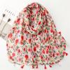 Autumn Fashion Lovely Polka Floral Thin Tassel Viscose Shawl Scarf Lady High Quality Wrap Pashmina Stole Bufandas Muslim Hijab