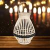 Candle Lantern Handwoven Holder Lamp Shade with Glass Bottle Rustic Wicker Candlestick for