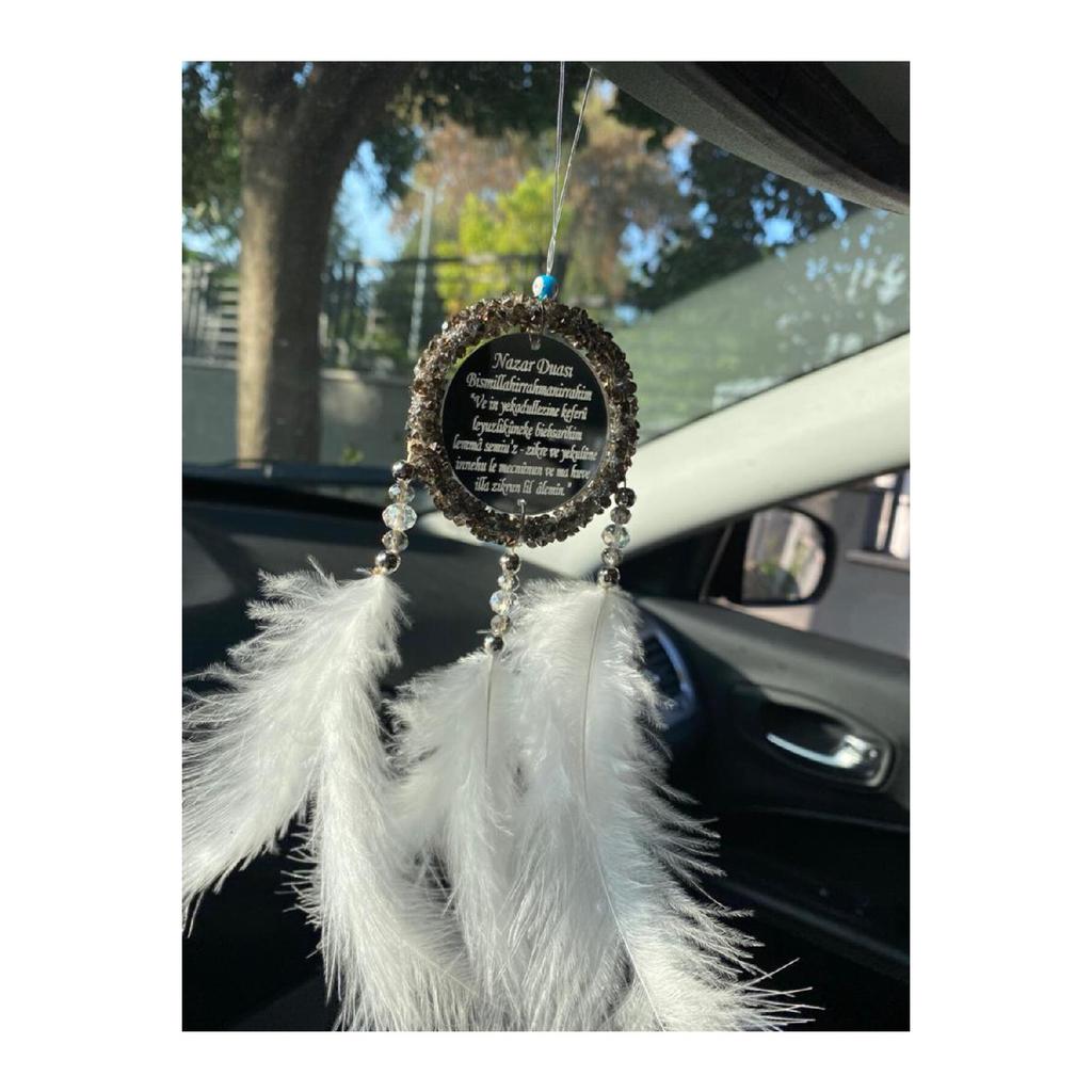 Handmade Dream Catcher Gift Evil Eye Prayer Mirrored Car Rear View Mirror Ornament New