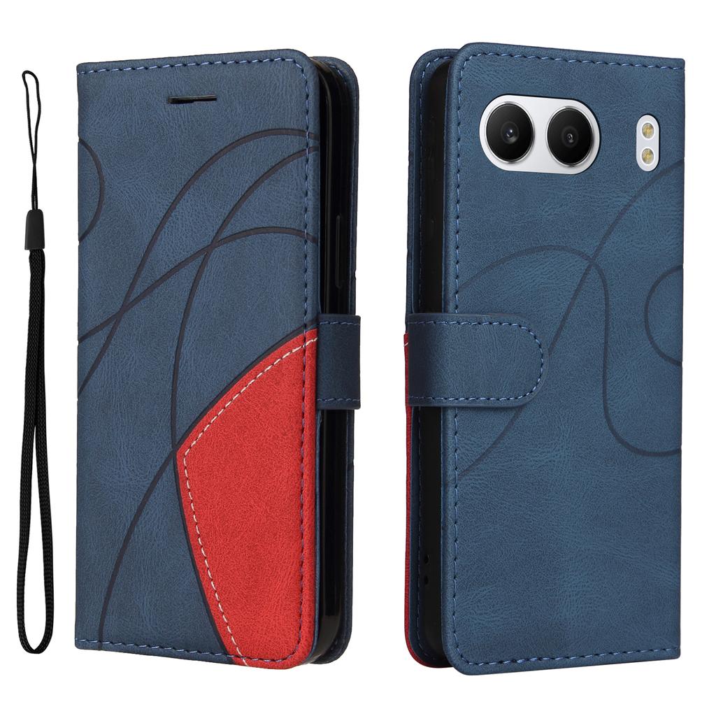 For OnePlus Nord 4 Leather Case Wallet Stand Color Splicing Phone Cover