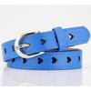 Women Girls Heart Hollow Belt Faux Leather Metal Buckle Straps Waistband