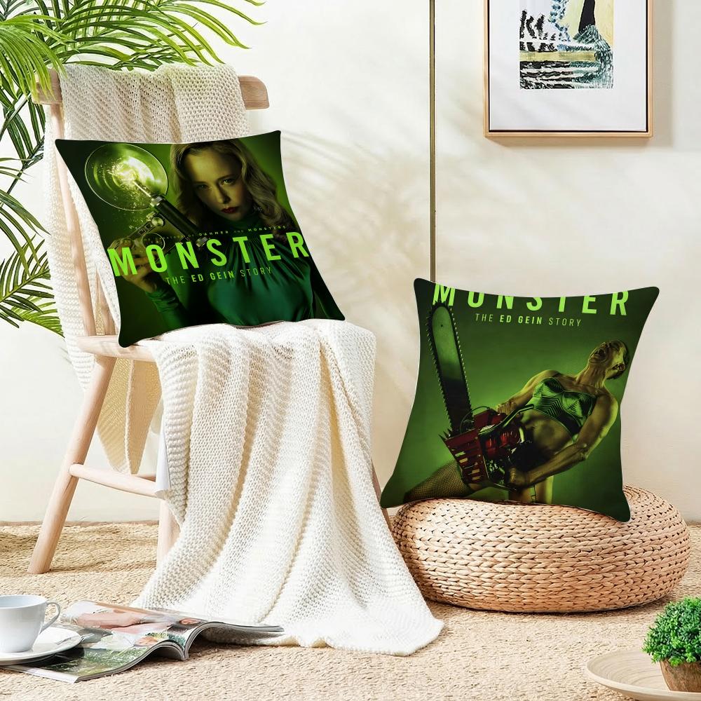MMonster The Ed Gein StoryS Cushion Cover Breathable and skinfriendly linen pillowcase square removable and washable cushion