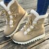 Fashion Women Platform Shoes New Winter Women Boots High Top Lace-up Casual Snow Boots Women Cold-proof Warm Short Boots Botas De Mujer