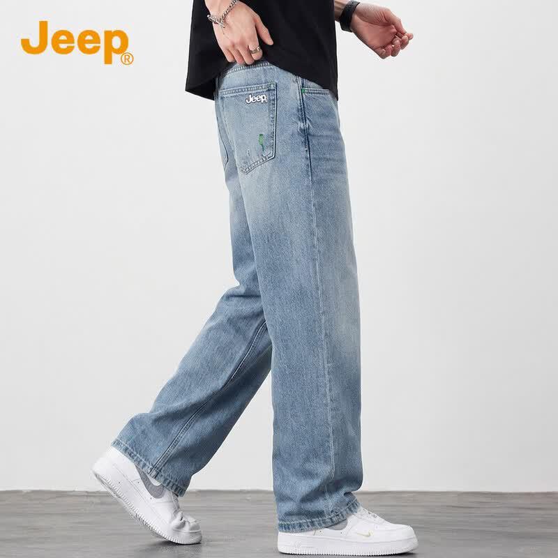 Jeep Мужские свободные прямые джинсы из лиоцелла на лето