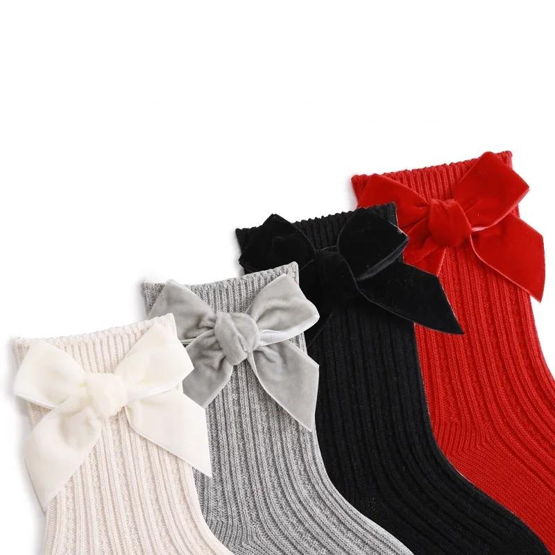 Chic Simplicity Prnicess Kids Girl Sock Sweet Bow Fashion Elegant Fashion Sock for Toddler Girl Autumn Spring Soft Cotton Sock