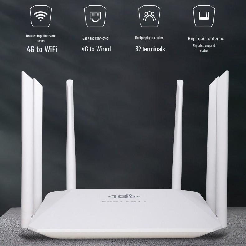 4G LTE Dual-Band Portable WiFi Router with SIM Card Slot for Enhanced Wall Penetration, 210 Mbps