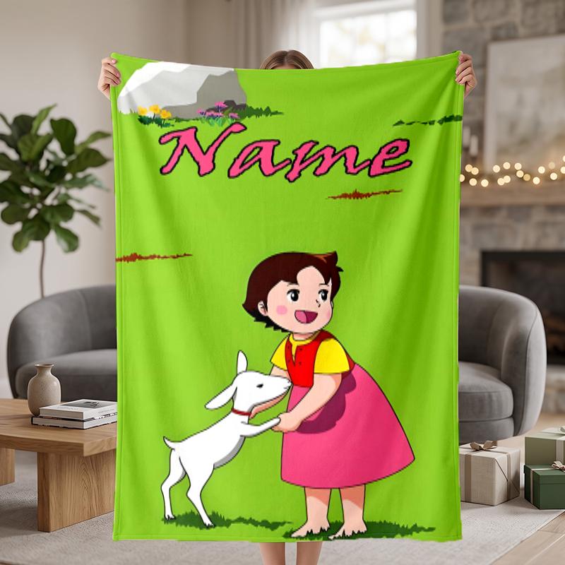 Heidi Custom Flannel Blankets Soft Warm Cozy Throws for Home Decor Holiday Gifts