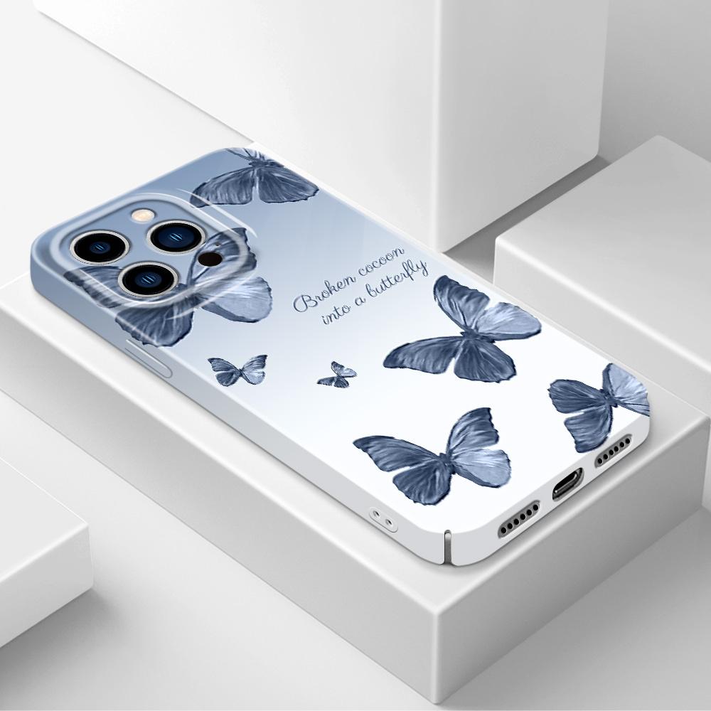 Alluring Butterfly Phone Case For iPhone 13 12 11 7 8 6 6S Plus Pro Max Mini X XS XR SE 2020 2022 Film Hard Cover